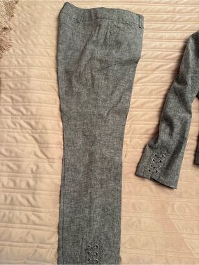 New York & Company Gray and Navy Collared Jacket & pants